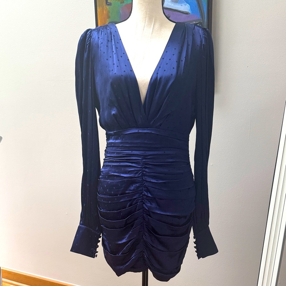 Midnight Blue Long Sleeve Dress | Ronny Kobo NWT $498 | LUXURY DESIGNER DRESS